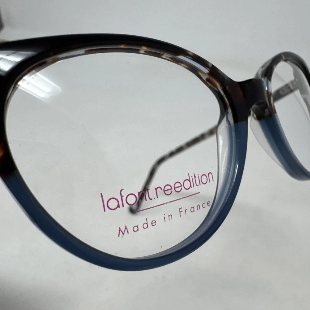 LAFONT Madame 341 Navy Tortoise Womens Semi Cat Eye Eyeglasses 50-17-140‎ New